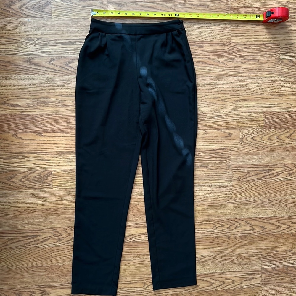 Lulus straight leg side zipper black dress pants